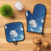 Wolken in het licht ovenwant & pannenlap set (Top down)