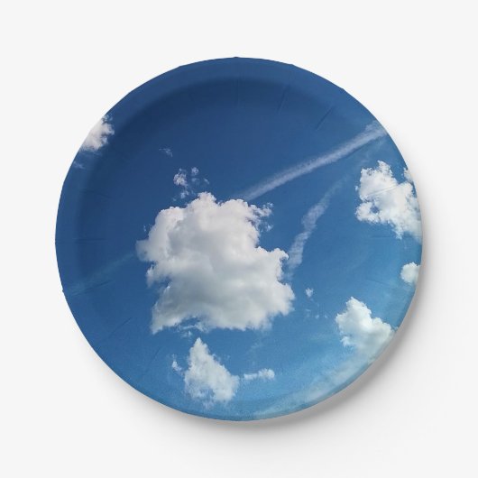 Wolken in het licht papieren bordje (Voorkant)