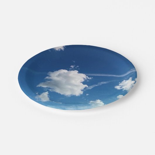 Wolken in het licht papieren bordje (Gekanteld)