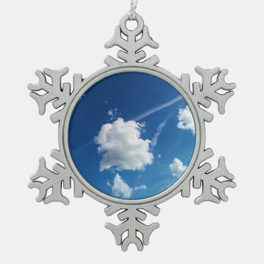 Wolken in het licht tin sneeuwvlok ornament (Voorkant)