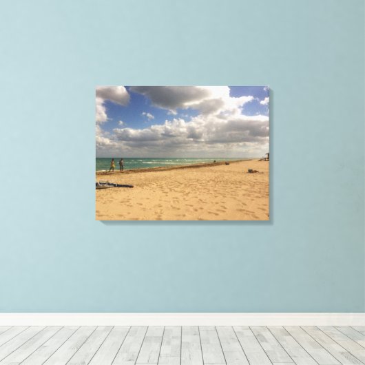Wolken in Hollywood Beach Canvas Afdruk (Insitu (Houten vloer))