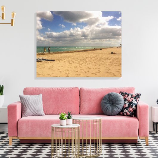 Wolken in Hollywood Beach Canvas Afdruk (Insitu (Woonkamer))