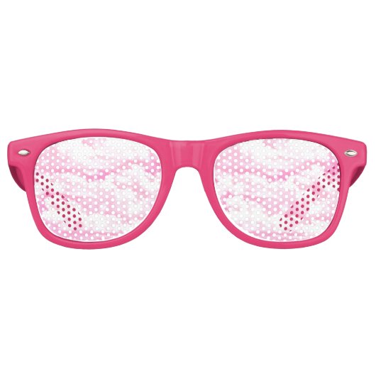 Wolken in roze decor retro zonnebril (Voorkant)