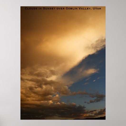Wolken in Sunset over Goblin Valley State Park Poster (Voorkant)