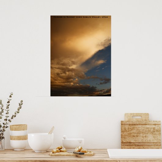 Wolken in Sunset over Goblin Valley State Park Poster (Keuken)
