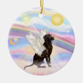 Wolken - Labrador Angel (Chocolade) Keramisch Ornament (Voorkant)