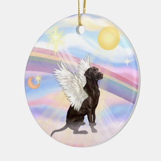 Wolken - Labrador Angel (Chocolade) Keramisch Ornament (Links)