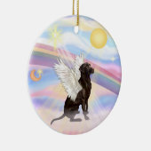 Wolken - Labrador Engel (Chocolade) Keramisch Ornament (Rechts)