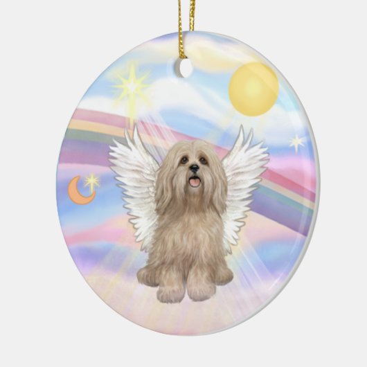 Wolken - Lhasa Apso (crème) Keramisch Ornament (Links)