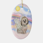 Wolken - Lhasa Apso (L) Keramisch Ornament (Rechts)