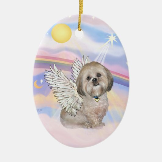 Wolken - Lhasa Apso (L) Keramisch Ornament (Voorkant)