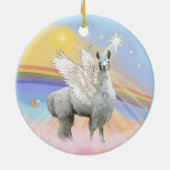 Wolken - Llama Angel (12) Keramisch Ornament (Achterkant)