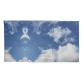 Wolken lucht en zonnebloemen kussensloop (Achterkant-Rechts)