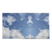 Wolken lucht en zonnebloemen kussensloop (Achterkant-Links)