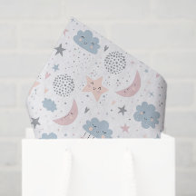 Wolken Maan Sterren Decoupage Papier, Hemels