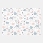 Wolken Maan Sterrenhemel Baby shower Verjaardag Inpakpapier Vel (Voorkant 3)
