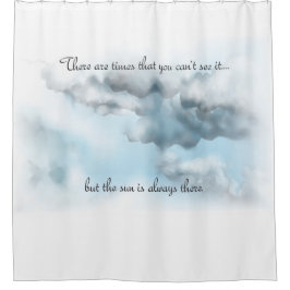 Wolken met citaat douchegordijn