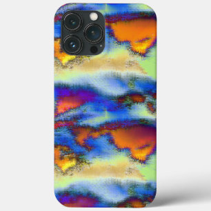 Wolken met een verouderde structuur op oranje, dri Case-Mate iPhone case