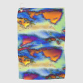 Wolken met een verouderde structuur op oranje, dri golfhanddoek (Voorkant)