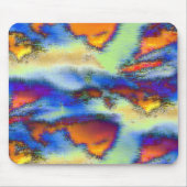 Wolken met een verouderde structuur op oranje, dri muismat (Voorkant)