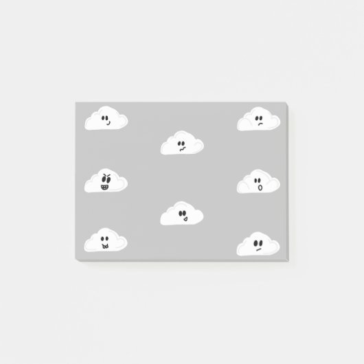 wolken met grijze gezichten (2) post-it® notes (Voorkant)