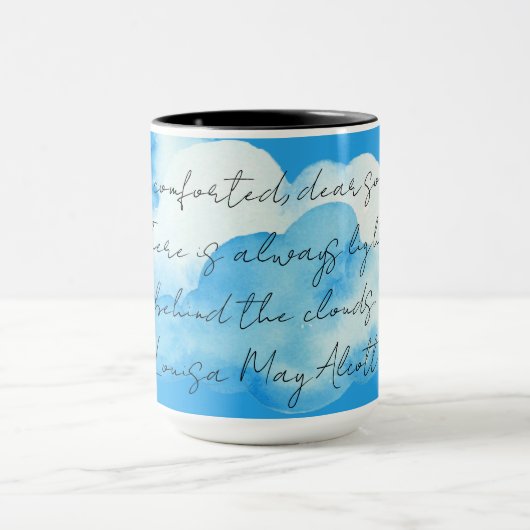 "Wolken" met Louisa May Alcott citaat Koffie Mok (Midden)