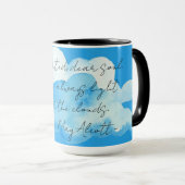 "Wolken" met Louisa May Alcott citaat Koffie Mok (Voorkant rechts)