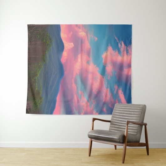 wolken met roos wandkleed (In Situ (horizontaal))