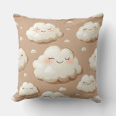 Wolken met Taan en Bruin Dubbelzijdig Kussen (Voorkant)