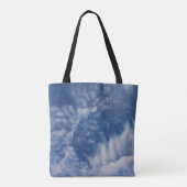 Wolken met tanden op een tas met overdruk (Achterkant)