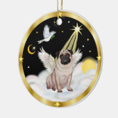 Wolken (N)- Pug Engel (reebruin) Keramisch Ornament (Links)