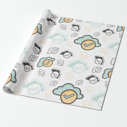 Wolken naadloos patroon cadeaupapier (Uitgerold)