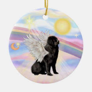 Wolken - Newfoundland engel (zwart) Keramisch Ornament