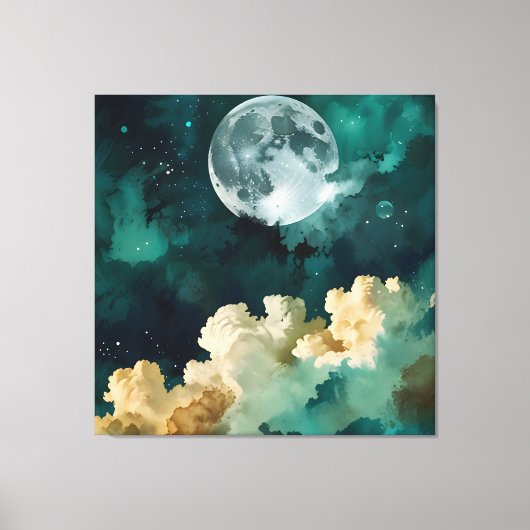 Wolken onder de maan canvas afdruk (Voorkant)