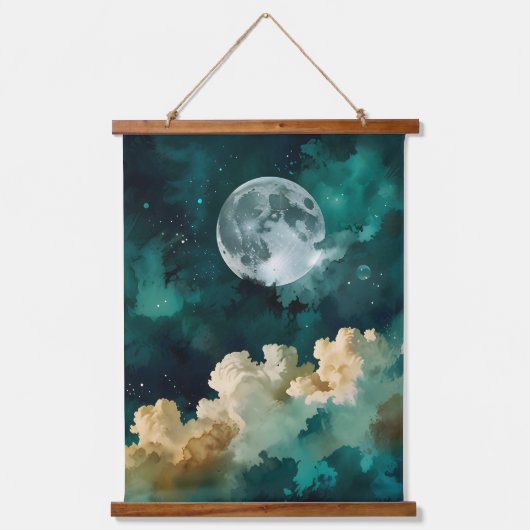 Wolken onder de maan hangend wandkleed (Voorkant)