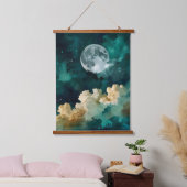 Wolken onder de maan hangend wandkleed (Slaapkamer)