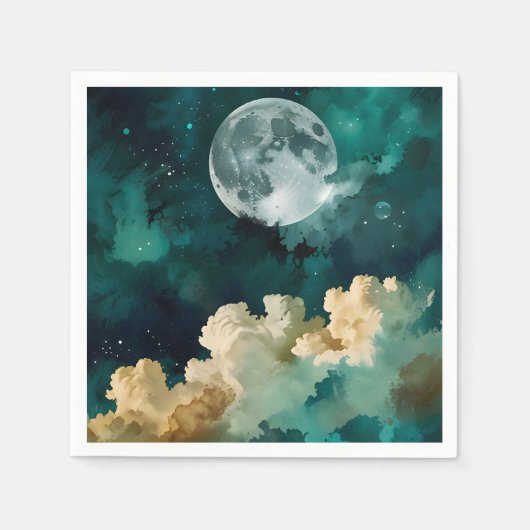 Wolken onder de maan servet (Voorkant)