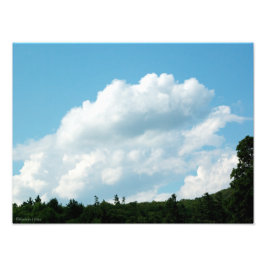 Wolken ontmoeten bomen foto afdruk