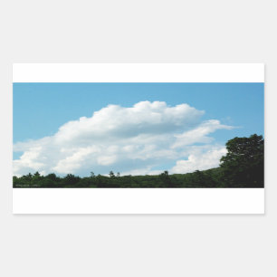 Wolken ontmoeten bomen rechthoekige sticker