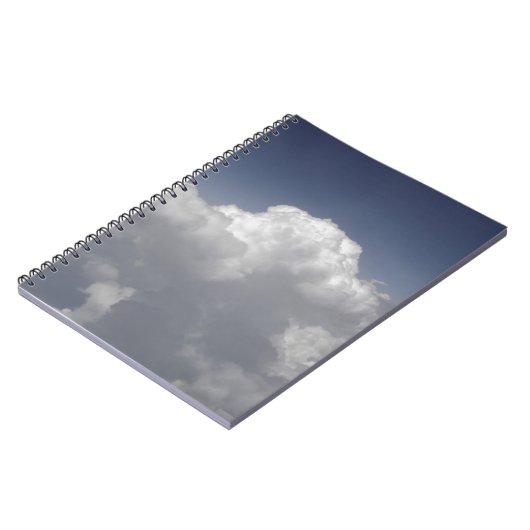 Wolken op 30.000 voet van een vliegtuigraam notitieboek (Linkerzijde)