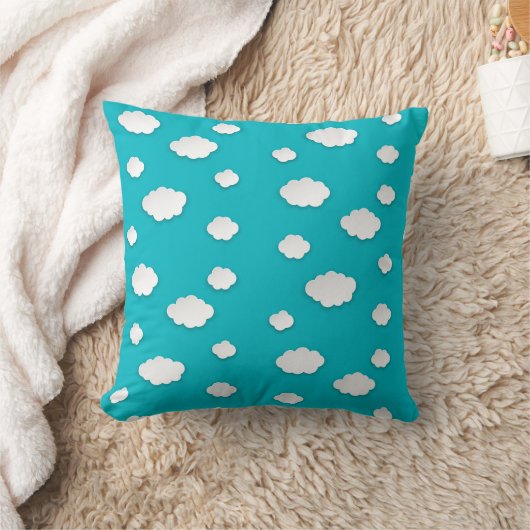 Wolken op Blue Sky Pattern Sierkussen - Sereen (Deken)