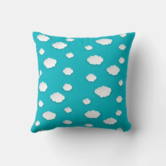 Wolken op Blue Sky Pattern Sierkussen - Sereen (Achterkant)