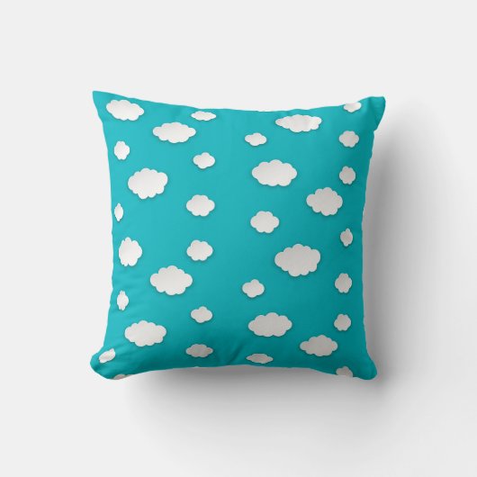 Wolken op Blue Sky Pattern Sierkussen - Sereen (Voorkant)