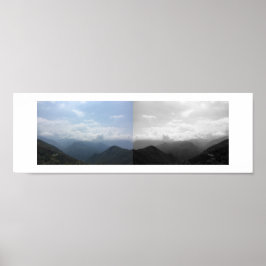 Wolken op de Heuvels Reflectie Fotografie Poster