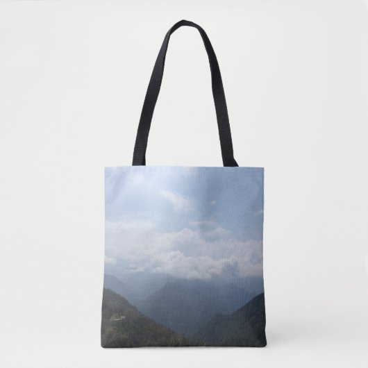 Wolken op de heuvels Sky Blue Fotografie Tote Bag (Voorkant)