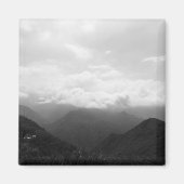 Wolken op de heuvels Zwart-wit Fotografie Magneet (Voorkant)