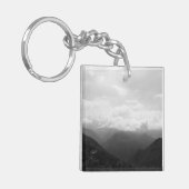 Wolken op de heuvels Zwart-wit Fotografie Sleutelhanger (Voorkant Links)