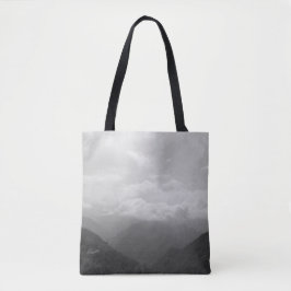 Wolken op de heuvels Zwart-wit Fotografie Tote Bag