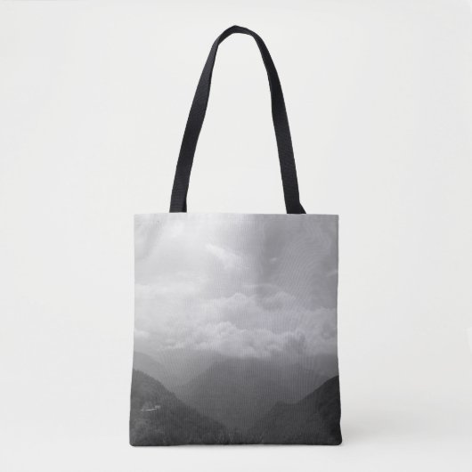 Wolken op de heuvels Zwart-wit Fotografie Tote Bag (Voorkant)