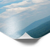 Wolken over bergen foto afdruk (Hoek)